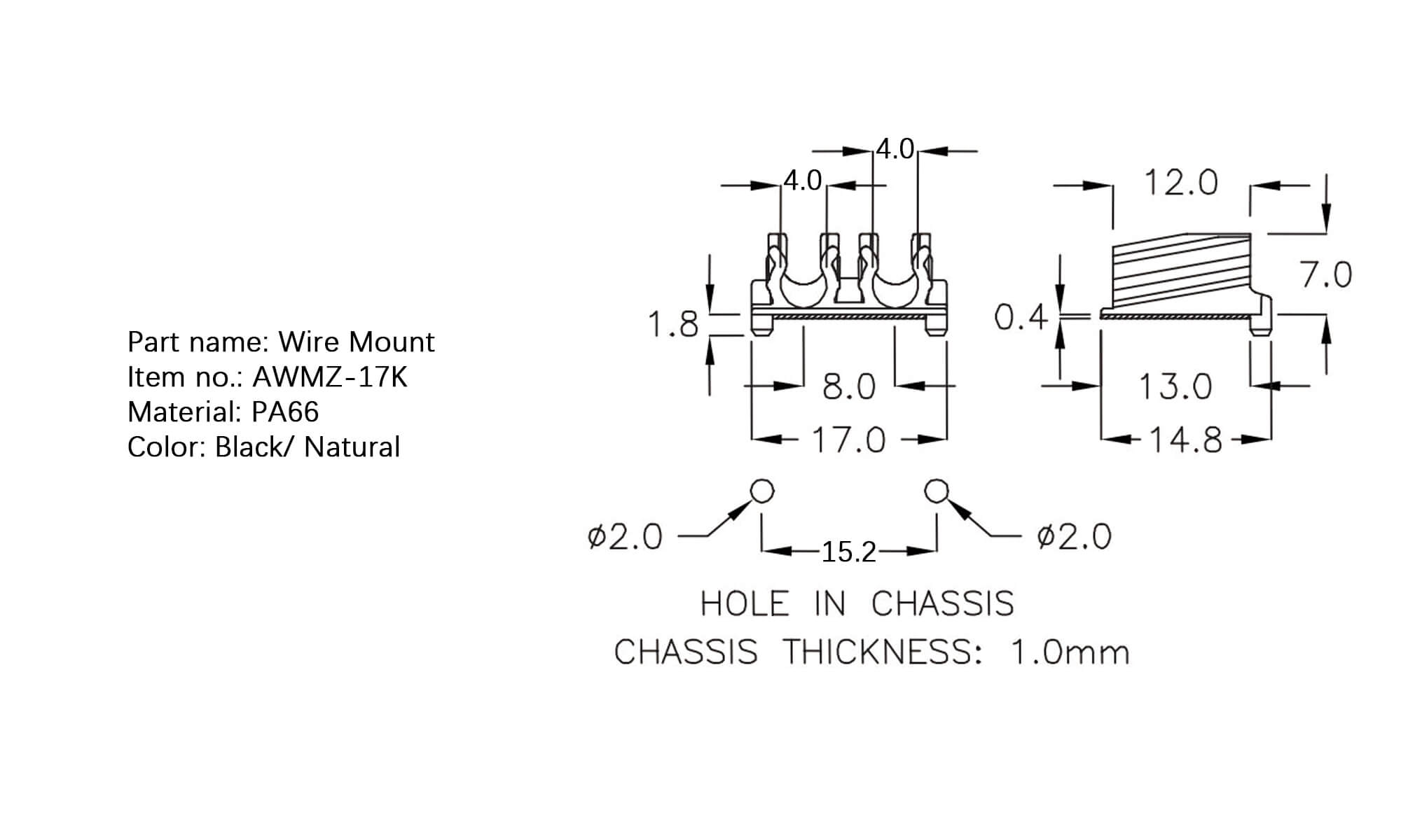 Plastic Wire Mount AWMZ-17K